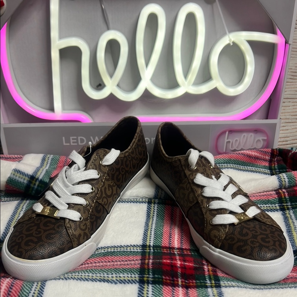 GBG Brown Patterned Sneakers with White Laces